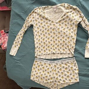 Victoria's Secret adult Pajama Set - Yellow Floral on Cream